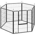 Six-Panel Dog Playpen with Door – Grey, 100cm High