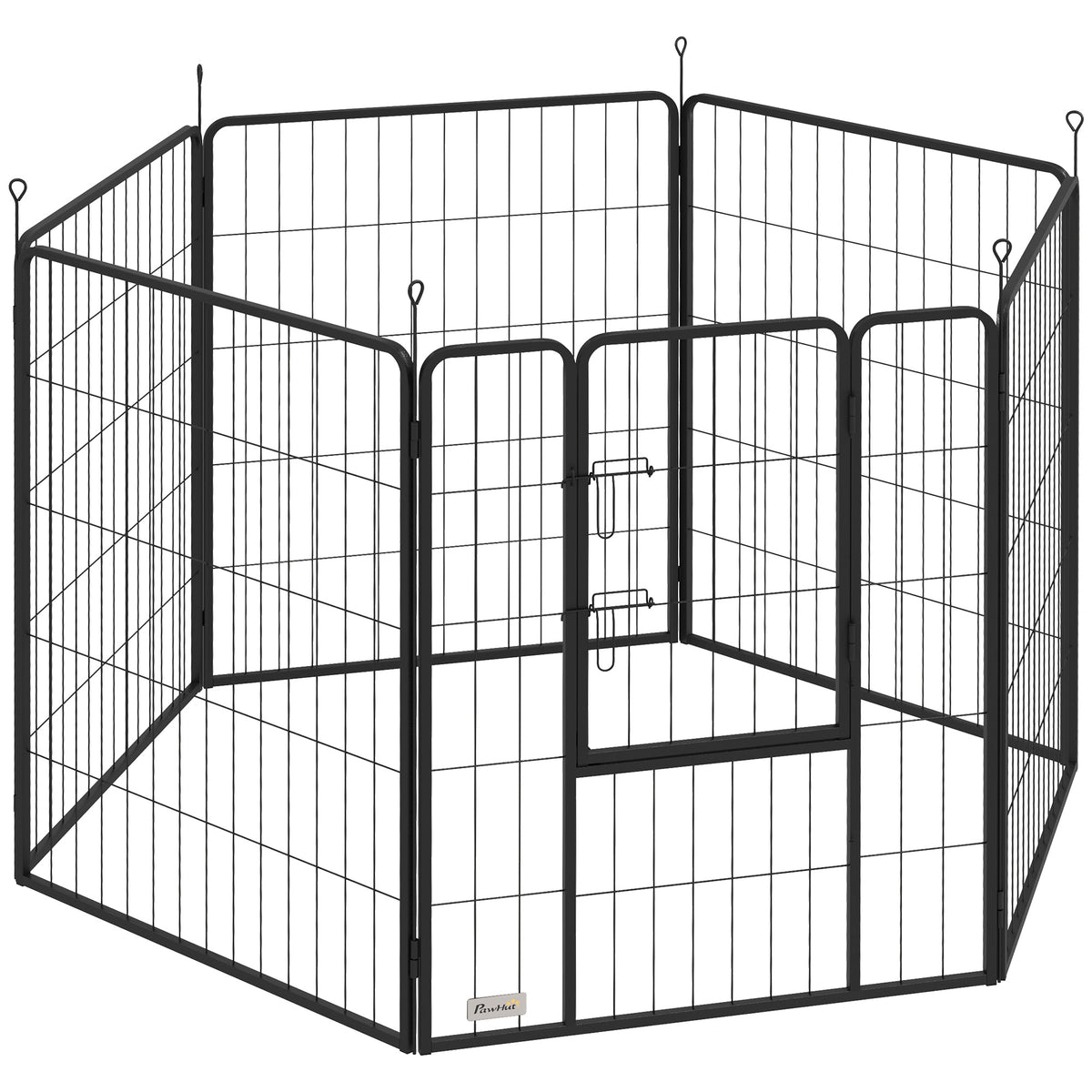 Six-Panel Dog Playpen with Door – Grey, 100cm High