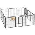 Twelve-Panel Dog Playpen with Doors – Black, 60cm