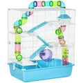 Hamster Cage with Water Bottle, Exercise Wheel, Tubes & Ramps – Light Blue