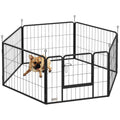 Six-Panel Dog Playpen with Door – Grey, 60cm