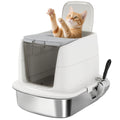 Stainless Steel Cat Litter Box with Scoop & Deodoriser Bag