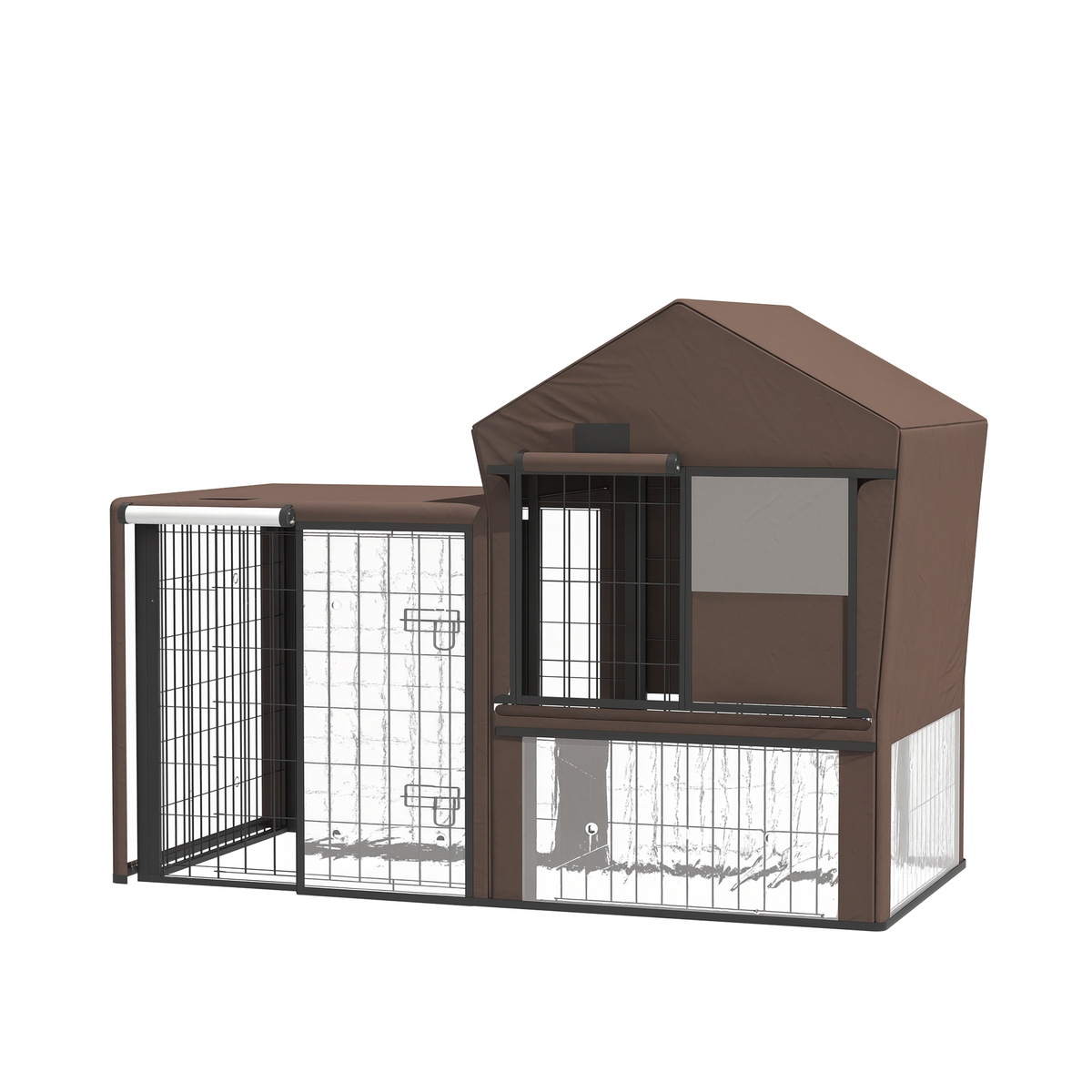 Water-Resistant Rabbit Hutch Cover – Brown