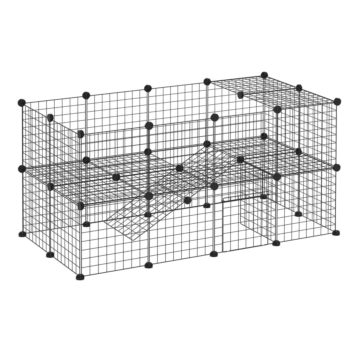 Modular Small Animal Playpen – Black, 36 Panels