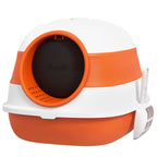 Folding Cat Litter Tray with Lid & Scoop – Orange
