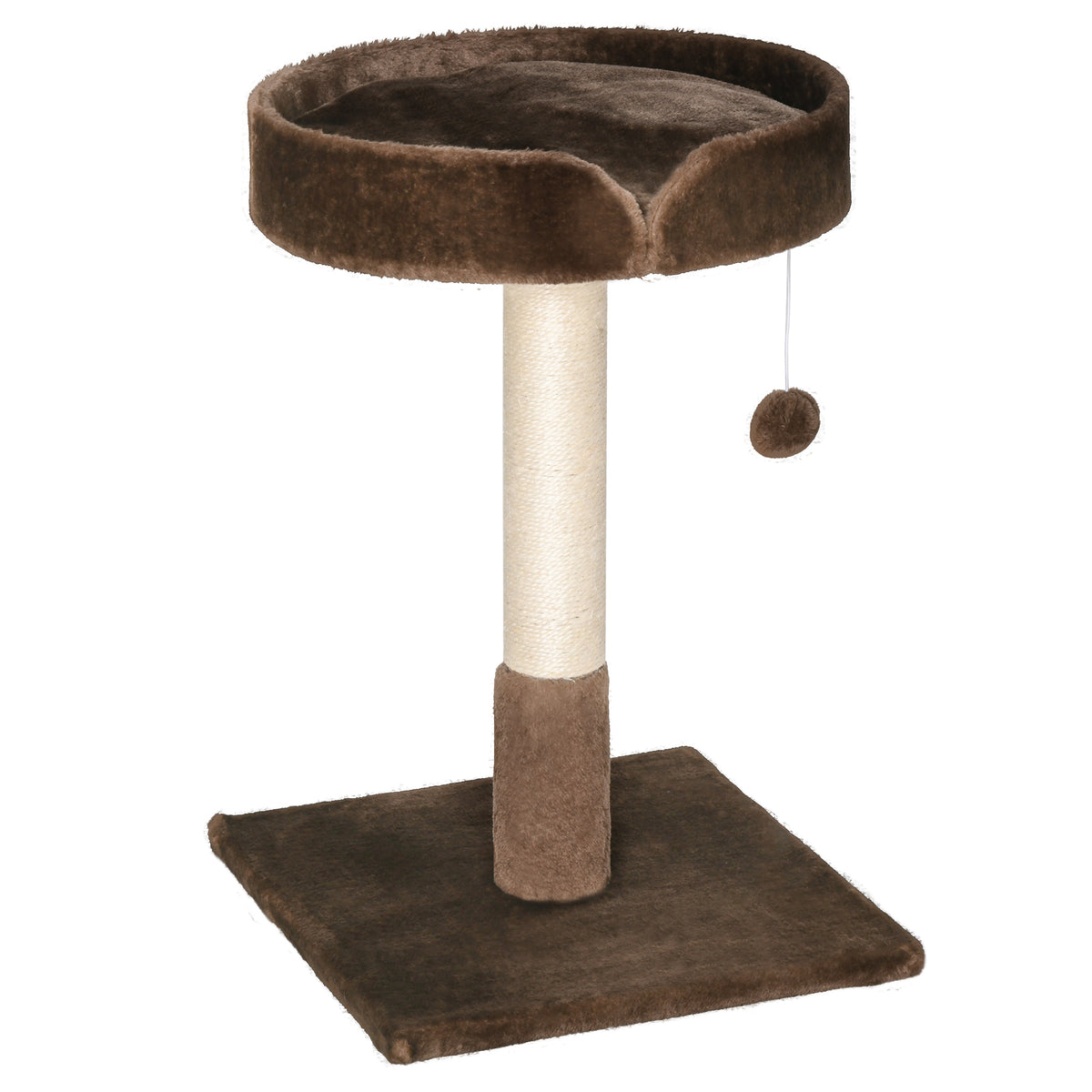 Cat Tree with Sisal Post & Cushion – Brown, 70cm