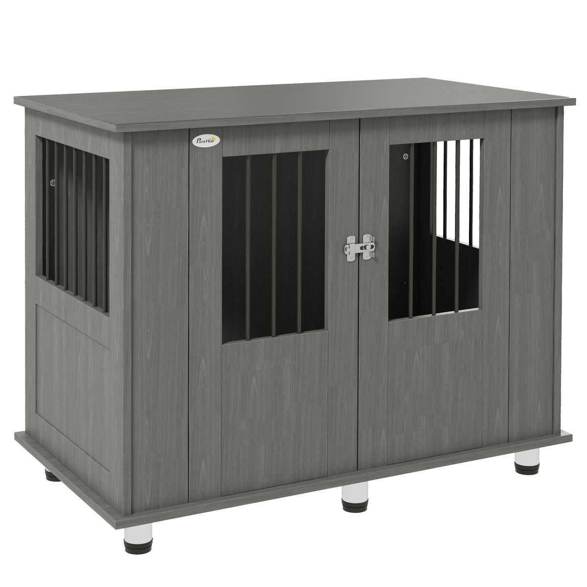Dog Crate Table with Magnetic Door – Grey, 95cm