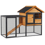 Raised Wooden Rabbit & Guinea Pig Hutch – Light Yellow, 122cm