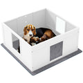 Dog Whelping Box with Pad & Adjustable Entrance – 100 × 96cm