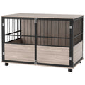 Dog Crate End Table with Three Doors & Washable Cushion – 80cm