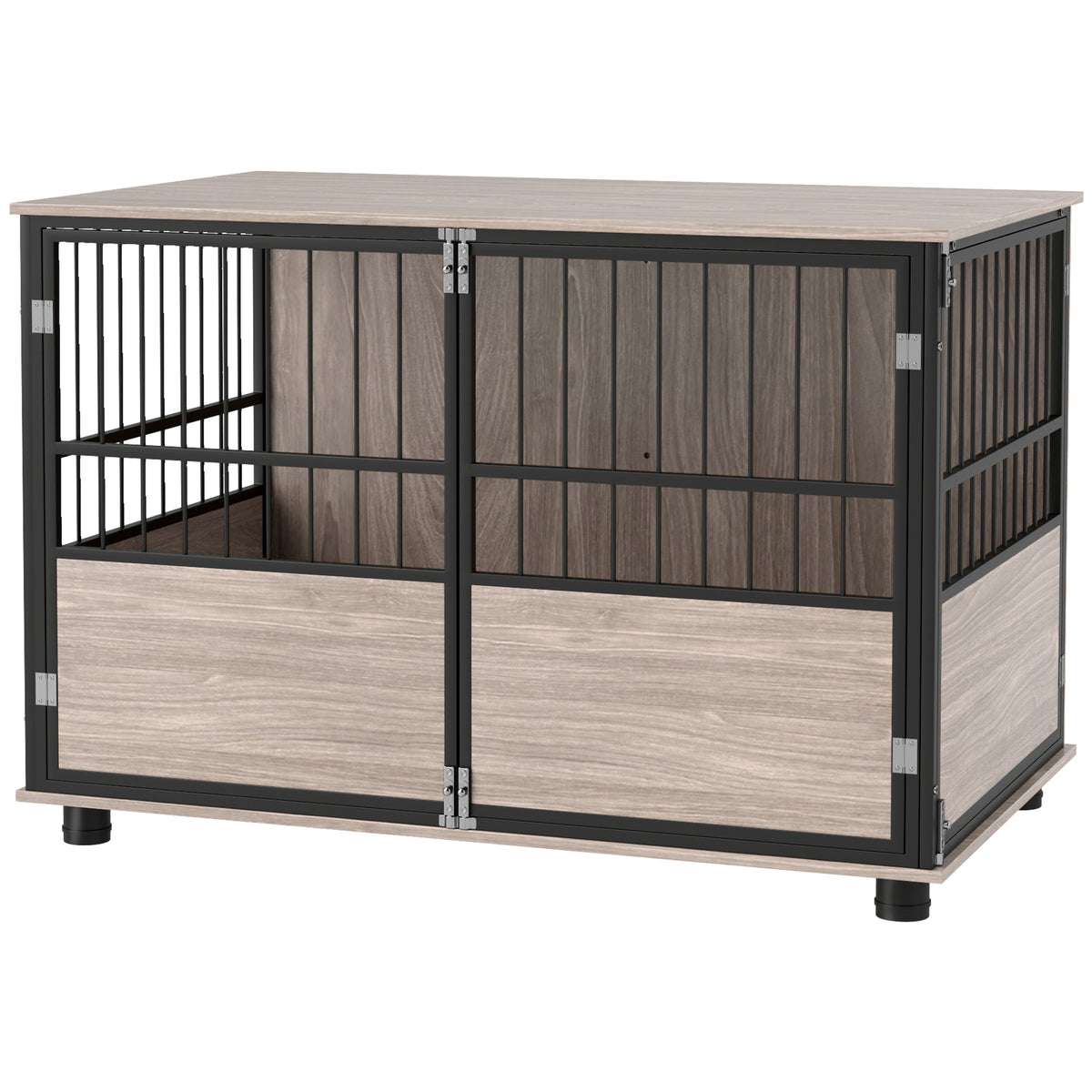 Dog Crate End Table with Three Doors & Washable Cushion – 80cm