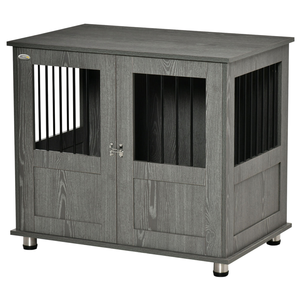 Dog Crate Table with Magnetic Door – Grey, 85cm