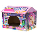 Gaming-Style Cardboard Cat House with Scratcher & Catnip – Pink