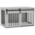 Dog Crate Furniture with Removable Cushion – Grey, 98cm