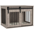 Dog Crate Furniture with Removable Cushion – Brown, 80 × 54 × 57cm