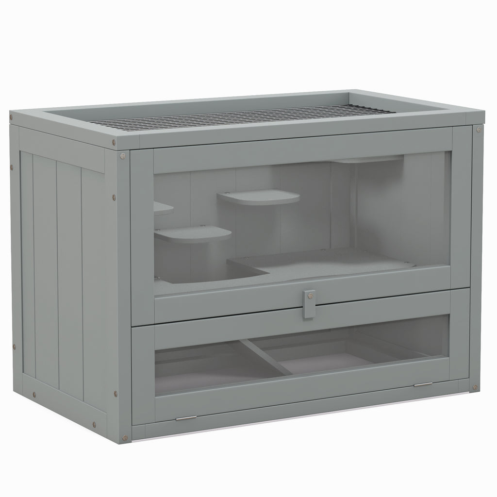 Hamster Cage – Grey, 60 × 35 × 42cm