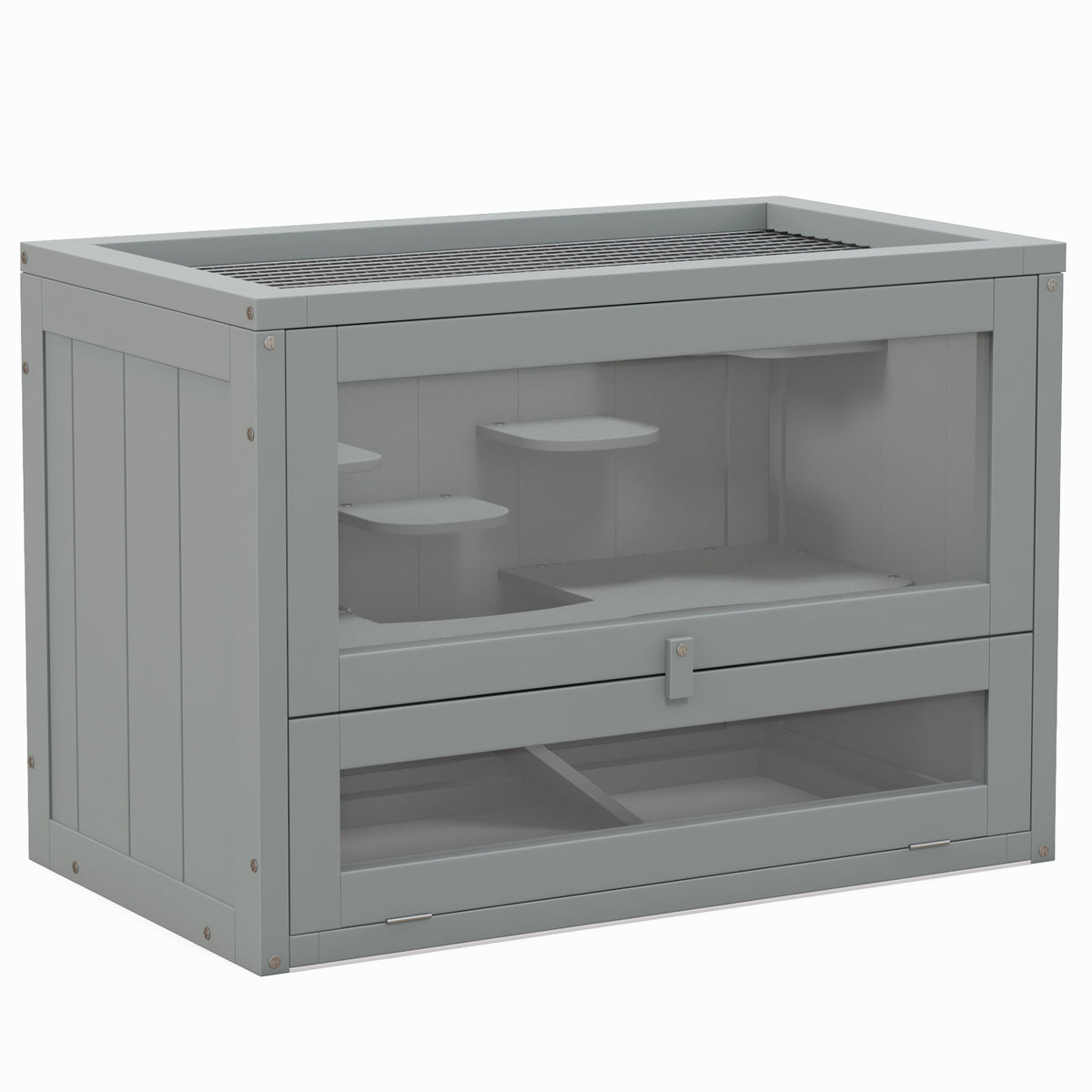 Hamster Cage – Grey, 60 × 35 × 42cm