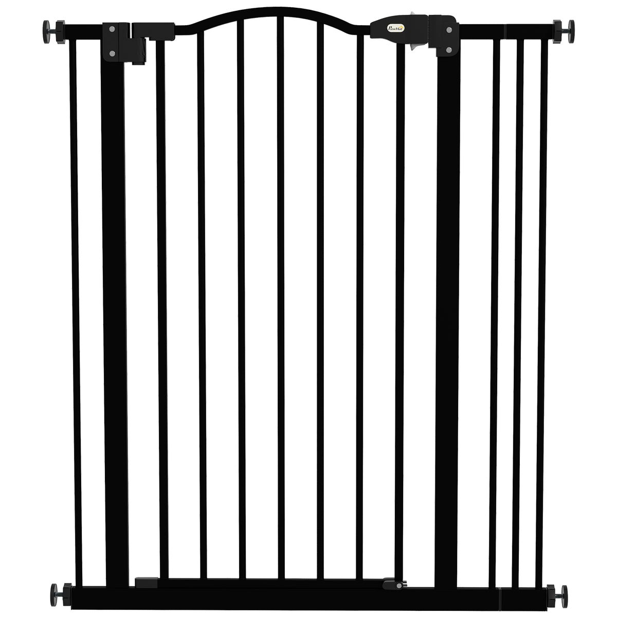 Metal Dog Gate with 7cm Extension – White, 74–87cm Wide × 94cm High