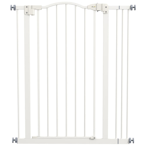 Auto-Close Pet Safety Gate with 7cm Extension – White