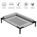Raised Mesh Pet Bed with Removable Bolsters – 83 × 63 × 17cm – Product size: 83 63 17cm