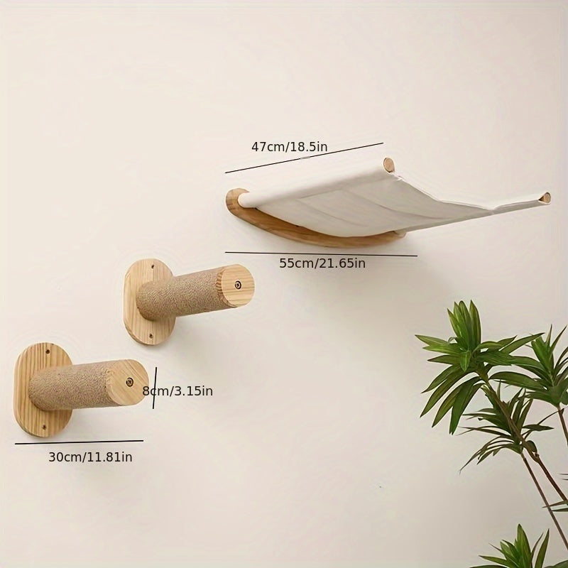 Wall-Mounted Cat Bed & Scratching Pillar