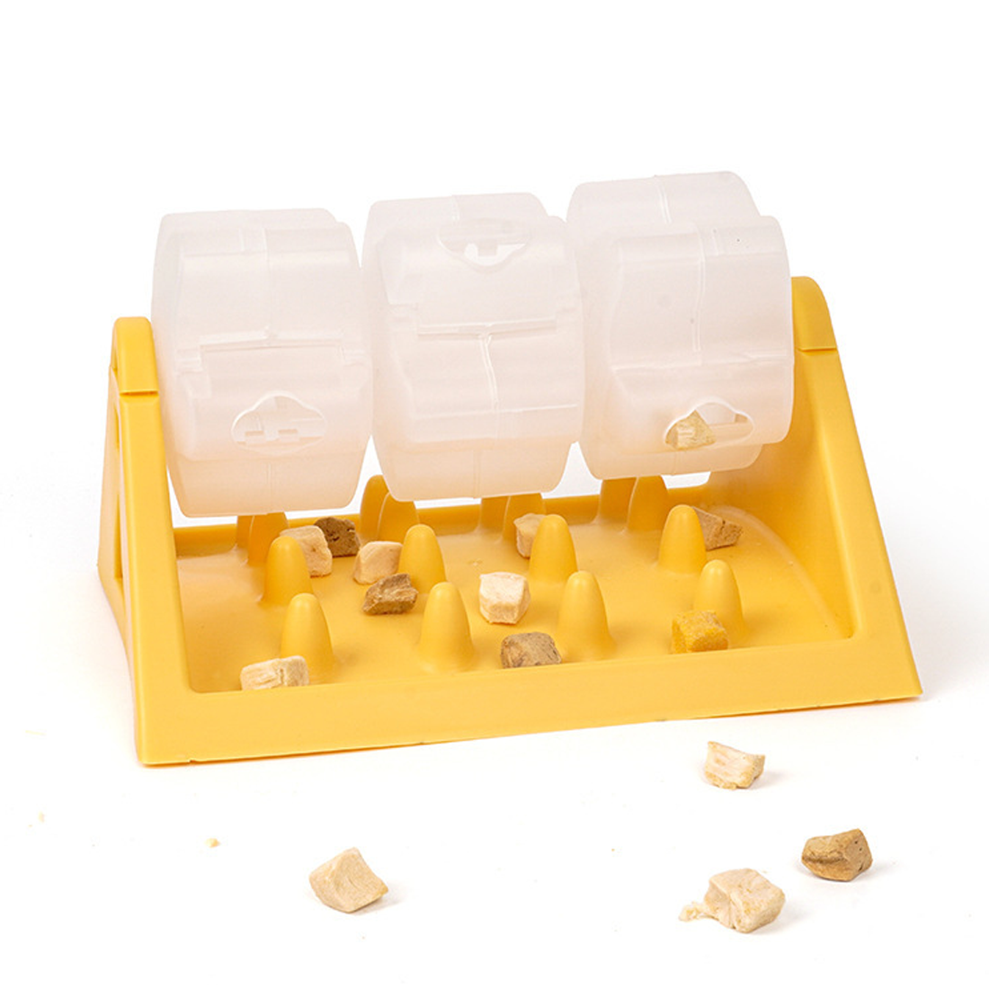 Rotating Treat Puzzle Feeder for Dogs & Cats – 21 × 18 × 13cm – Colour: Yellow