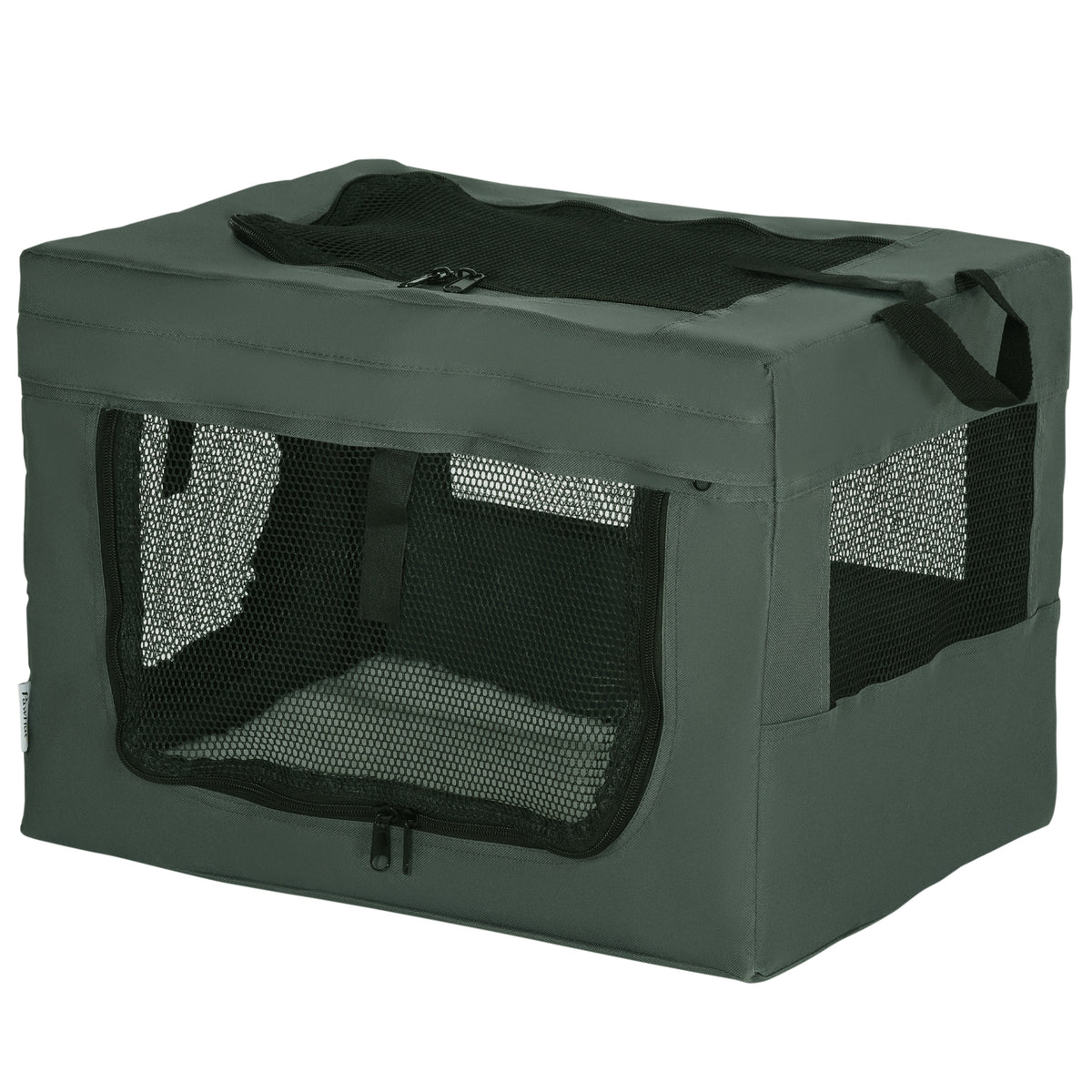 PawHut Fabric Pet Carrier with Cushion & Storage Bag – Grey – Style: A