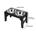 Adjustable Raised Feeding Stand with Two 1.1L Steel Bowls – Black – Colour: Black