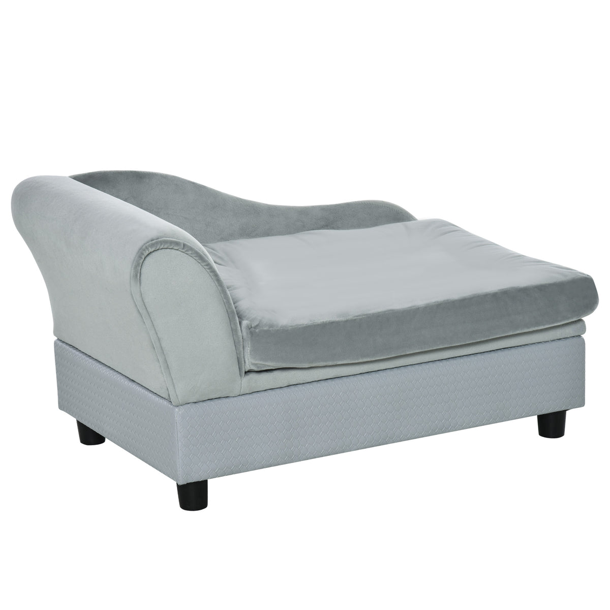 Pet Sofa Chair with Storage & Cushion – Light Grey