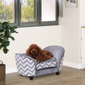 Dog Sofa with Removable Padded Cushion – Grey, XS