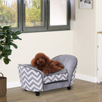 Dog Sofa with Removable Padded Cushion – Grey, XS