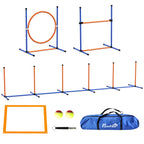 Dog Agility Set with Weave Poles, Hoop, Pause Box & Hurdle – Orange