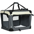 Folding Pet Carrier with Cushion for Small Dogs & Cats – Grey, 70cm