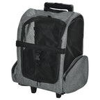 Pet Travel Backpack Carrier with Trolley & Telescopic Handle – Grey
