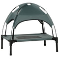 Raised Dog Bed with Removable Canopy – Grey, 61 × 46 × 62cm