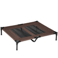 Large Raised Mesh Pet Bed with Metal Frame – Brown