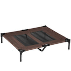 Large Raised Mesh Pet Bed with Metal Frame – Brown