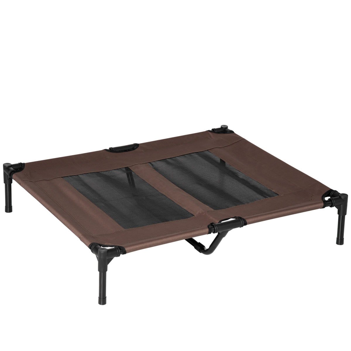 Large Raised Mesh Pet Bed with Metal Frame – Brown