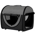 Folding Fabric Pet Crate – Black, 46 × 36 × 41cm