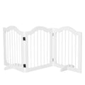 Three-Panel Freestanding Wooden Dog Gate – White