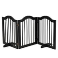 Freestanding Folding Wooden Dog Gate with Support Feet – Black