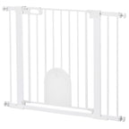 Pressure-Fit Dog Gate with Cat Flap – White, 75–103cm