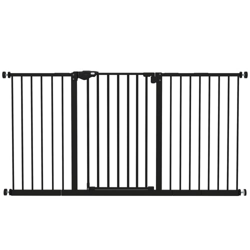 Adjustable Safety Gate with Three Extensions – Black