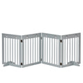 Freestanding Four-Panel Wooden Dog Gate with Support Feet