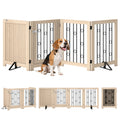 Four-Panel Pet Gate with Lockable Door & Support Feet – Oak