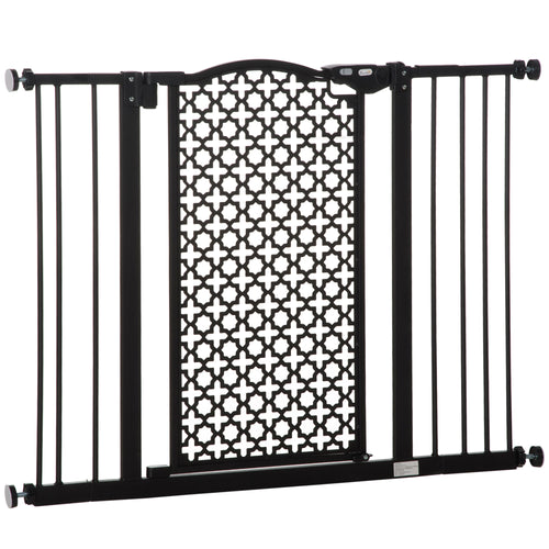 Auto-Close Pet Safety Gate with Double Locking – Black, 74–105cm