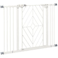 Pressure-Fit Auto-Close Dog Gate – White, 74–100cm