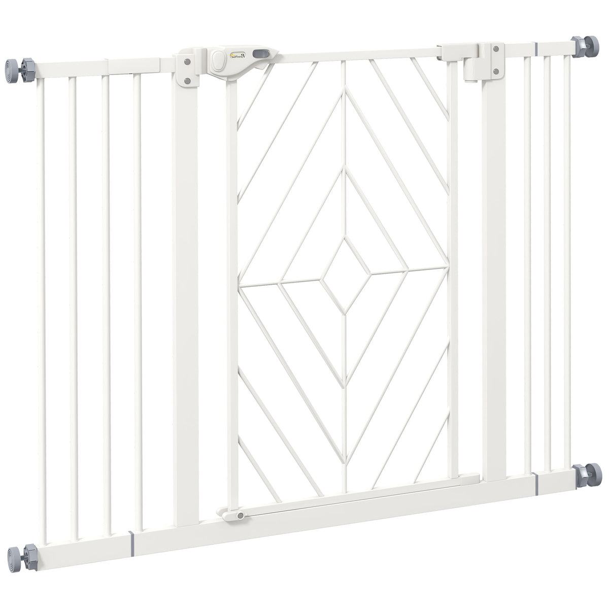 Pressure-Fit Auto-Close Dog Gate – White, 74–100cm