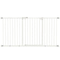 Adjustable Pet Safety Gate with Three Extensions & Four Screws – White