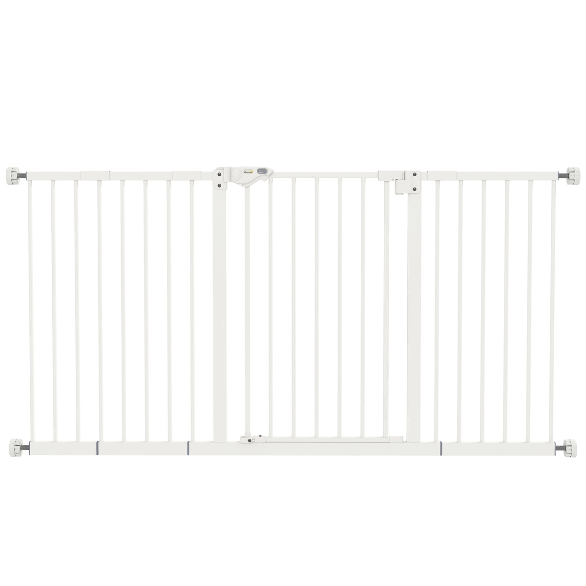 Adjustable Pet Safety Gate with Three Extensions & Four Screws – White